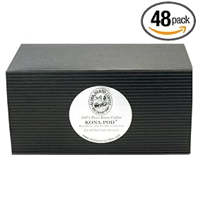 Aloha Island Coffee KONA-PODS - Dark Roast, 100% Pure Kona Coffee Pods, 48 Count Box