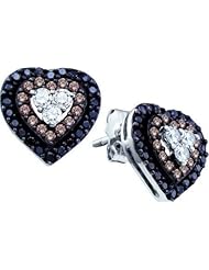 14KT White Gold 0.50 CTW COGNAC Diamond Fashion Earring