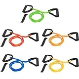 InfiDeals - Deluxe (Patented Twin Tubes) X-Safe Resistance Band 5-LEVEL 10 - 30 lbs (100 lbs total), perfect for Extreme Home Fitness + 5 Door Anchor for MORE EXERCISE