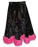 Black Crushed Velvet and Pink Poodle Fur Skirt 5/6