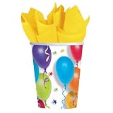 8 gobelets anniversaire Ballons