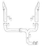 Diesel Pickup Dual Exhaust Stack Kit w/ 6 Aussie Cut