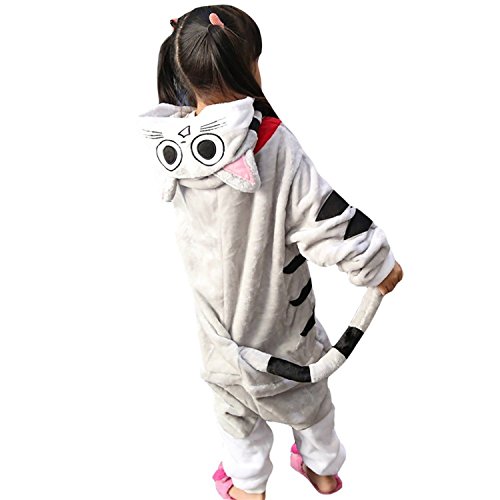 JT-Amigo Kids Unisex Kigurumi Pajamas Onesie Costume, Cat, 6-8 Years (Manufactory Size 115/XL)