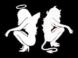 ANGEL & DEVIL SKIN GIRLS in WHITE Vinyl Stickers/Decals