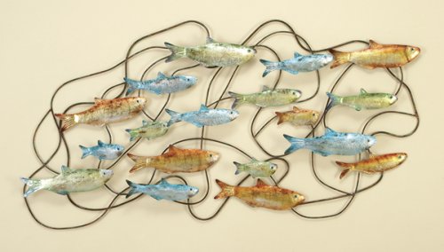 School of Fish Bathroom Metal Wall Art