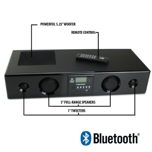 Wireless Bluetooth Sound Bar HD Home Entertainment System with 3D Stereo Surround Sound and Subwoofer for Toshiba , Sceptre , Sony BRAVIA and Many More HDTV's!