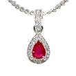 14K White Gold Ruby and Diamond Pendant