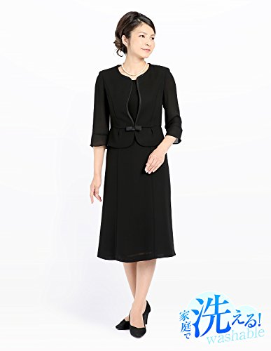 夏用ブラックフォーマル レディース ワンピース 喪服 礼服 ウォッシャブル 洗える NS-1401V[5～21号]