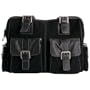 Jill-e 769398 Leather and Black Suede Rolling Camera Bag Large (Black)