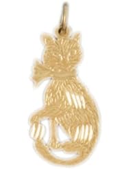 Dazzlers Solid 14 karats Gold Cat Kitten Charm Pendant available in three colors from jewelsberry (weights: 1.2 grams only)