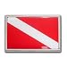 Dive Diver Flag Chrome Auto Emblem
