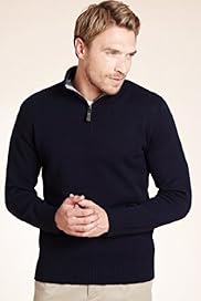 XXXL Blue Harbour Pure Lambswool Zip Through Jumper