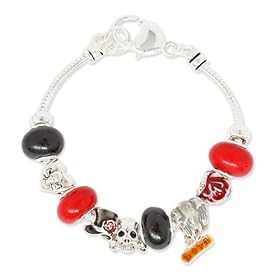 Buy Skull and Rose Theme Designer Style Charm Bracelet Fashion Jewelry by PammyJ Bracelet