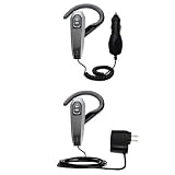 Essential Kit for the Plantronics Explorer 340 - includes Car and Wall Charger with Rapid Charge Technology - Gomadic Brand w/ TipExchange Technology