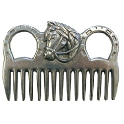 Aluminum Mane Comb with Horse Head