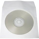500 White Paper CD / DVD Disc Sleeves With Flap & Window #CDIWWF - Perfect for Storing CDs and DVD Discs!