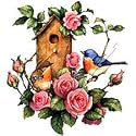 Birdhouse/Roses Adult Long Sleeve T-Shirt