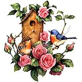 Birdhouse/Roses Adult T-Shirt
