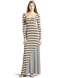 Ella moss Women's Striped Maxi Dress, Sand/Charcoal, Small