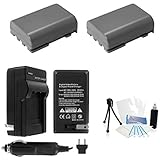 2-Pack NB-2L / NB-2LH High-Capacity Replacement Batteries with Rapid Travel Charger for Canon Digital Rebel XT, XTi, EOS 350D, 400D Digital Cameras. UltraPro Deluxe Accessory Set Included