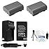 2-Pack NB-2L / NB-2LH High-Capacity Replacement Batteries with Rapid Travel Charger for Canon Digital Rebel XT, XTi, EOS 350D, 400D Digital Cameras. UltraPro Deluxe Accessory Set Included