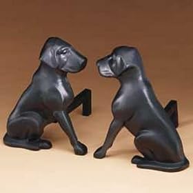 Fireplace Andiron Black Lab Dog Hearthside Fire Place by Copperfield