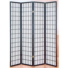 4 Panel Shoji Screen Black