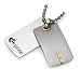 18k Gold and Stainless Steel Diamond-Accent Dog Tags