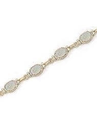 14kt Yellow Gold Oval Opal Bracelet.