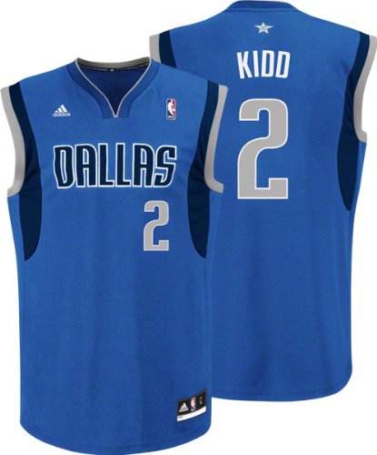 adidas Jason Kidd Dallas Mavericks Revolution 30 Performance Jersey-Royal Blue (Large)