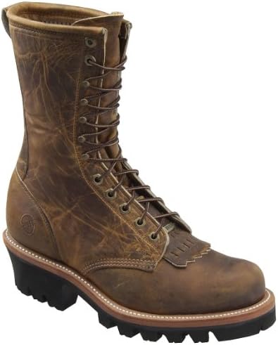 Double-H Boots Men's 9 Inch Logger Brown Full Grain 12 D US