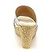 Nature Breeze Warrant-01 Women's Rhinestone Glitter Slingback Wedge Sandals