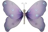 414AQJuB9NL. SL160  Hanging Nylon Butterfly Decorations   nursery bedroom wedding party shower room decor   11 Purple Isabella Butterfly