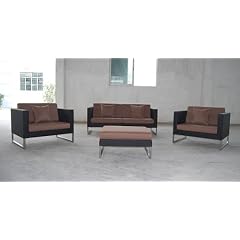Homecultures Gartenmöbel Set Lounge aus Polyrattan Venecia Classic Coffee