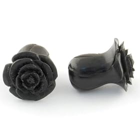 Pair of Arang Wood Rosebud Plugs: 00g