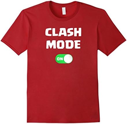 Men's Clash Mode On T-Shirt | My Clans Favorite Parody Game Shirt Medium Cranberry