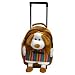 Kid'S Plush Doggy Trolley / Backpack With Wheels & Retractable Handle