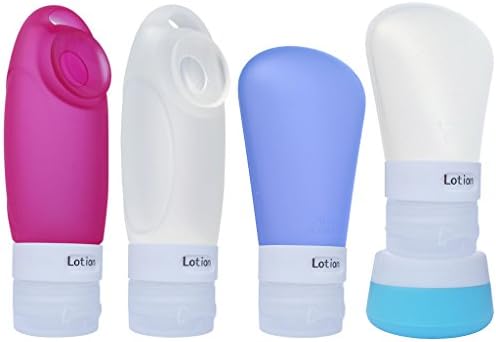 Silicone Travel Bottles Set and Cream Jar TSA Approved Leak Proof Design Containers For Shampoo, Conditioner, Lotion, Toiletries - Bottles Set of 4 (3 oz, 2 oz and 1.25 oz )