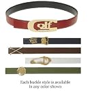 Reversible Womens Golf Belt (Color=Green/Black,Buckle Style=Golf Glove,Size=X-Large (39 inches))