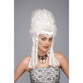 White Historical Tall Wig for Halloween Costume