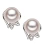 PearlsOnly Jodie White 6-7mm AA Japanese Akoya Sterling Silver Pearl Earring Set