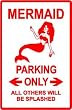 MERMAID PARKING sign * street fantasy splash