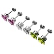 Sterling Silver Square 6mm Earring Set