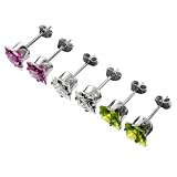Sterling Silver Square 6mm Earring Set