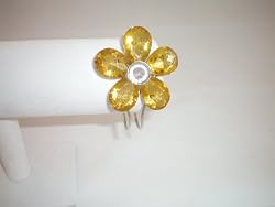 Bracelet Hinged with Crystal Flower Yellow