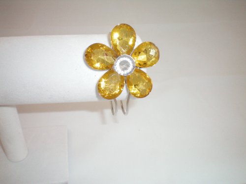 Bracelet Hinged with Crystal Flower Yellow