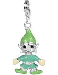 SilberDream Charm dwarf enamel, 925 Sterling Silver Charms Pendant with Lobster Clasp for Charms Bracelet, Necklace or Charms Carrier FC601