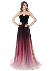 Strapless Sheath Pleated Chiffon/Polyester Evening Dress/Prom Dress  with a Brush/Sweep Train  With a Sash 