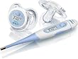 Philips Avent SCH540/00 Baby-Thermometer-Set (digitales Fieberthermometer, Schnuller-Thermometer, Beruhigungsschnuller)