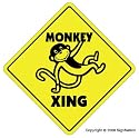 MONKEY CROSSING - Sign - new caution xing road gift